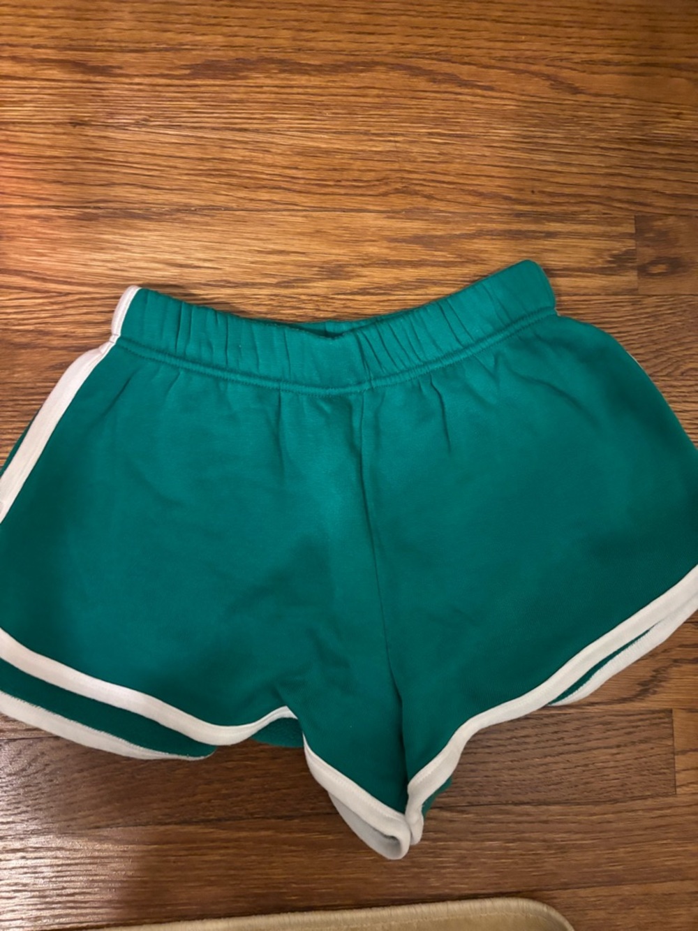 Katie J NYC Green Athletic Shorts with White Trim